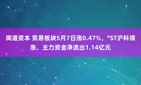 闻道资本 贸易板块5月7日涨0.47%，*ST沪科领涨，主力资金净流出1.14亿元